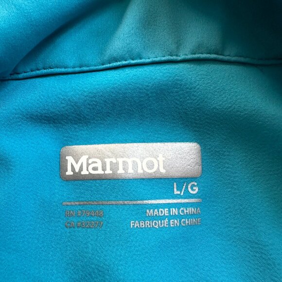 Marmot Jacket Womens Large Full Zip Mock Neck Running Activewear Blue Pockets - Picture 4 of 12